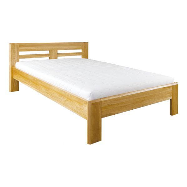eoshop Drevená posteľ LK211, 140x200, dub (Farba dreva: Bielená)